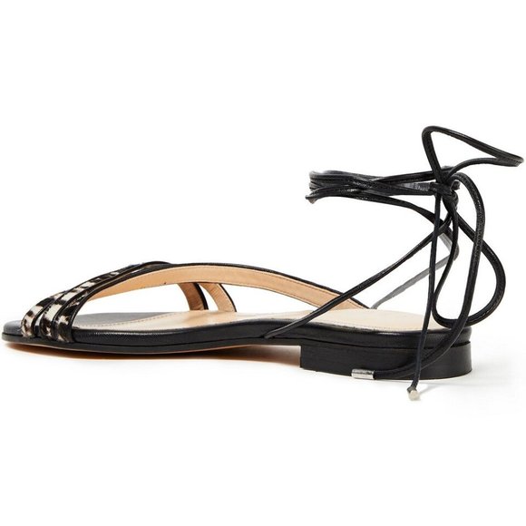 NWT Iro Puce Zebra-Print Calf Hair And Leather Sandals size 6 - Picture 2 of 4